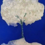 Arbre Blanc sur fond Bleu